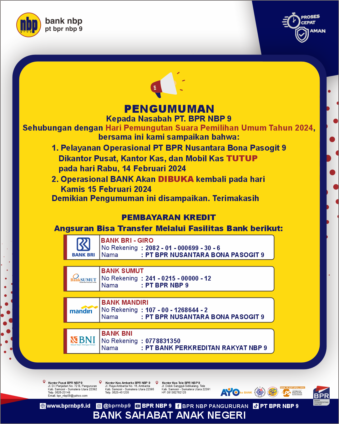 PENGUMUMAN PENGUMUMAN