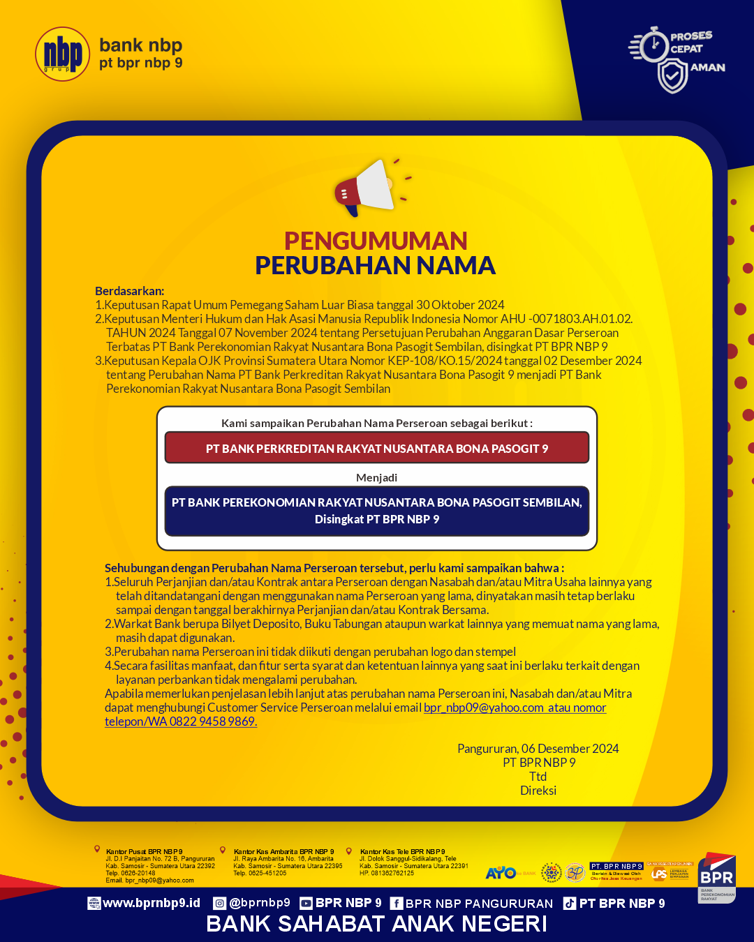 PENGUMUMAN PENGUMUMAN